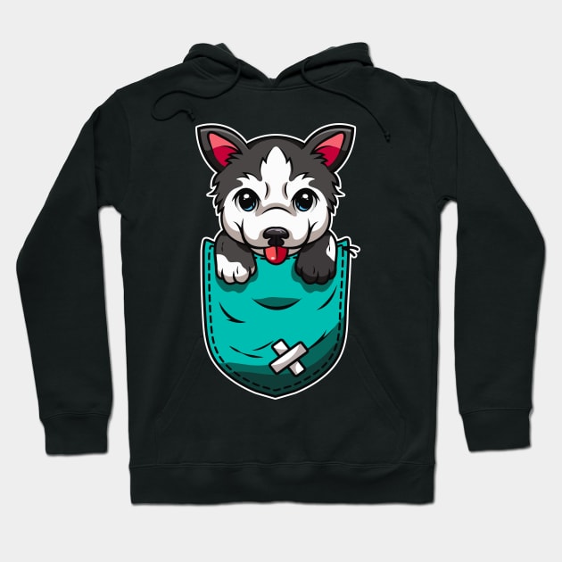 Cute Husky In Bag Dog Lover Hoodie by Foxxy Merch